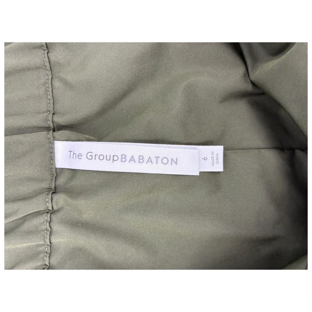 Aritzia Babaton Cargo Mini Skirt 6 Olive‎ Utility Zip Pockets Cinch Hem